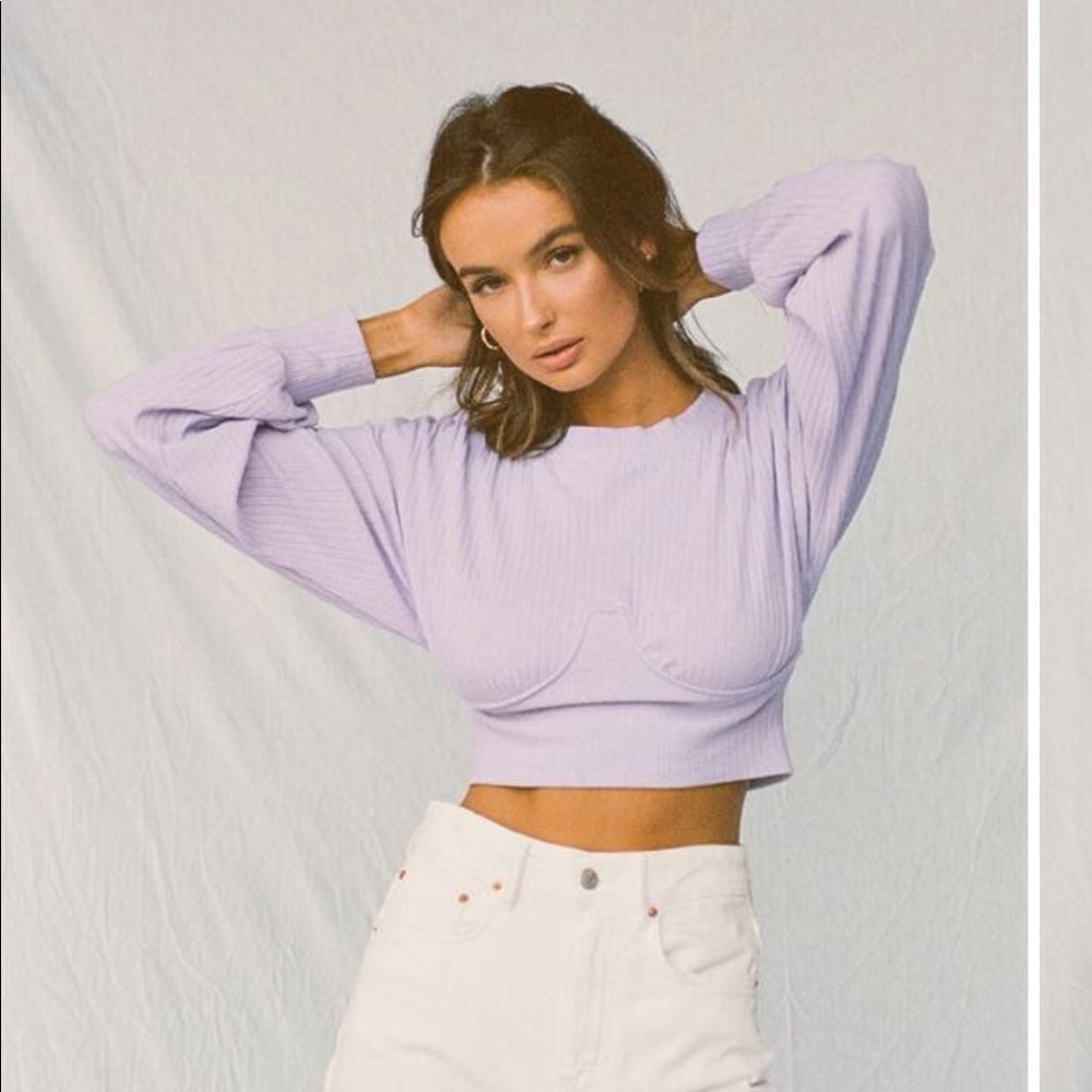 Sabo Skirt Robbie Crop Top Bustier in Lilac